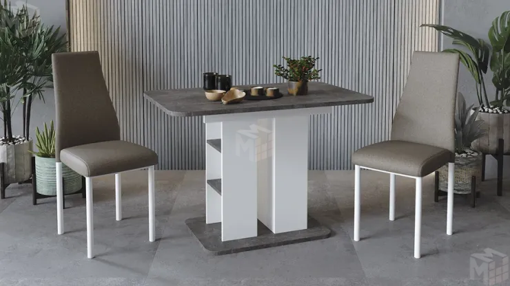 Стол раздвижной Мюнхен Тип 2 Белый Ясень, Ателье темный