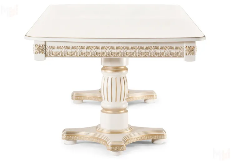 Стол деревянный Морнит 220 слоновая кость / золото