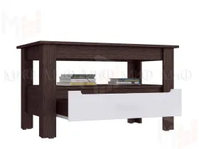 Стол журнальный Ким (венге/белый глянец)