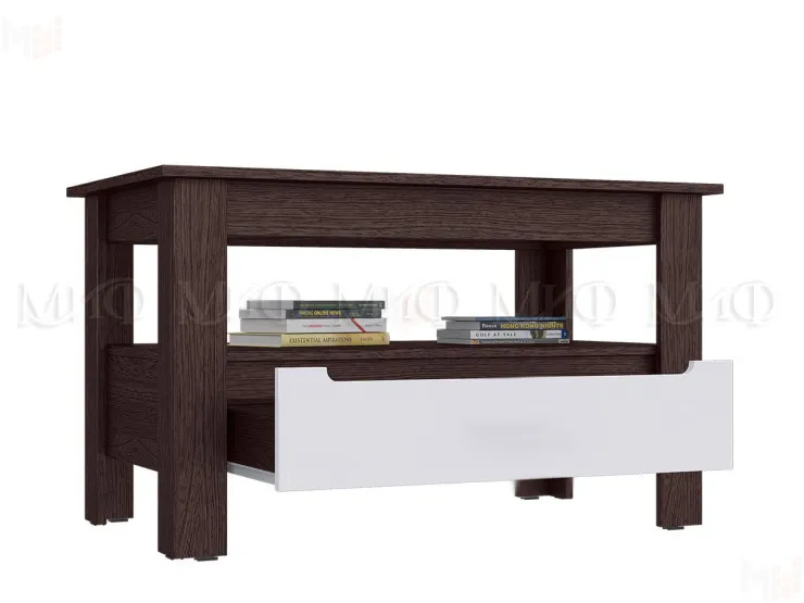 Стол журнальный Ким (венге/белый глянец)