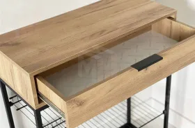 Обувница Краш черный муар/дуб крафт золотой