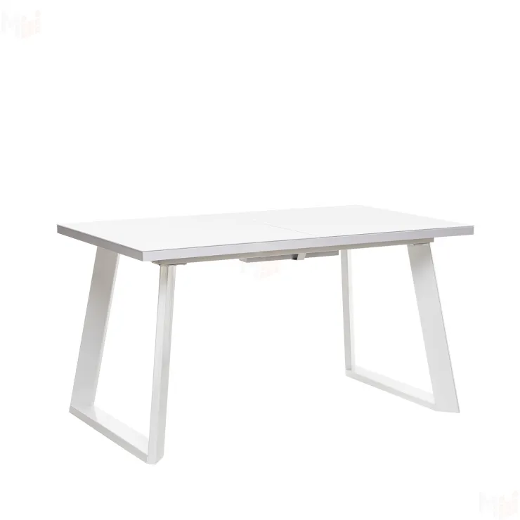 Стол раздвижной Leset Флорес 140, стекло Белое/опоры Белые