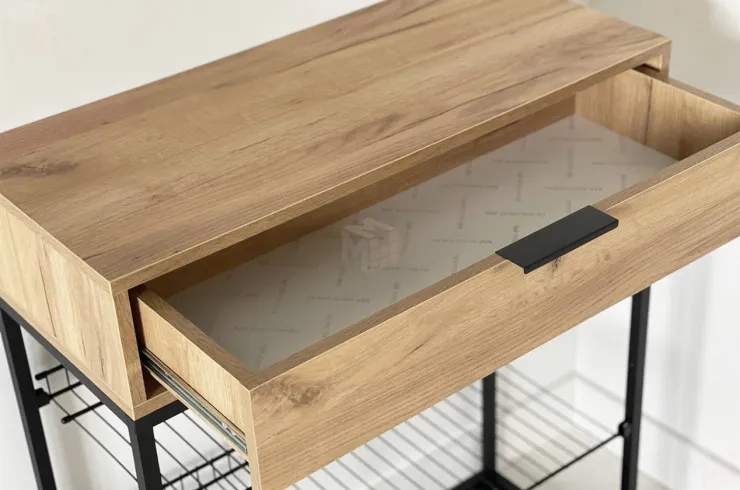 Обувница Краш черный муар/дуб крафт золотой