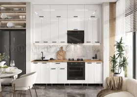 Кухня Рио New 2,4 (490) комп №3 ЛДСП Дуб крафт, Белый глянец (Дуб вотан)