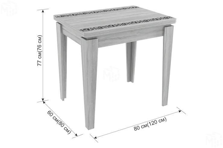 Стол обеденный раскладной Фантазия дуб крафт золотой