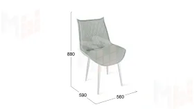 Стул Фэнди К1С  Белый матовый, Велюр Confetti Silver