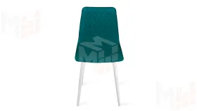 Стул Хьюго К1С Белый матовый, Велюр Confetti Izumrud