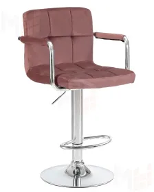 Стул барный DOBRIN KRUGER ARM (пудрово-розовый велюр (MJ9-32))