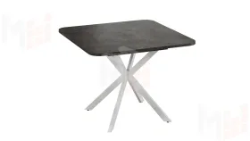 Стол обеденный раздвижной Лиссабон Тип 1 Белый муар, Ателье темный