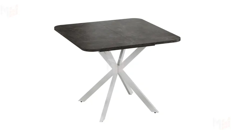 Стол обеденный раздвижной Лиссабон Тип 1 Белый муар, Ателье темный