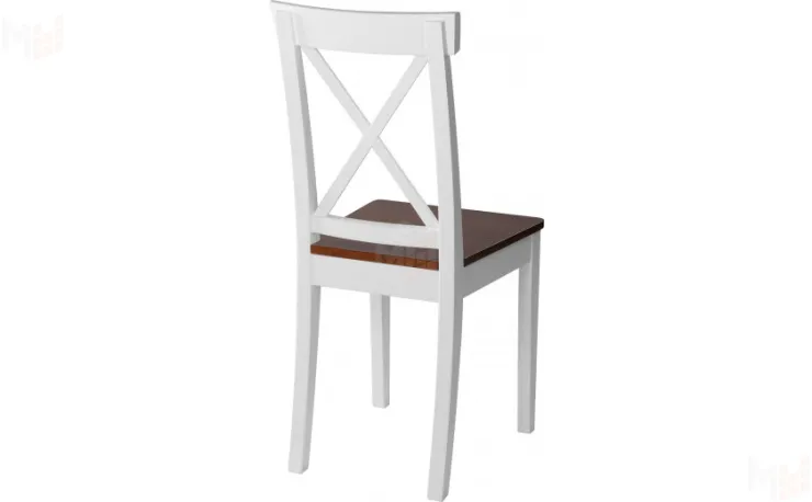 Стул деревянный с жестким сиденьем Бергольф Белый/Темный орех
