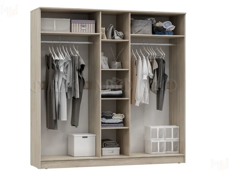 Шкаф Мартина 5-ти створчатый (сонома/белый глянец)