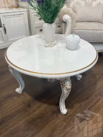 Столик круглый Натали белый глянец