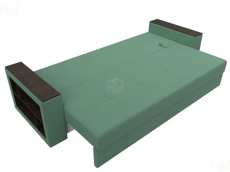 Диван прямой Дубай Лайт полки слева ( Зеленый )