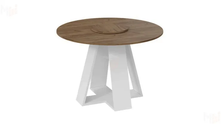 Стол обеденный Райнер Тип 1 Белый, Дуб Крафт золотой