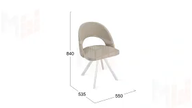 Стул Гэтсби К2 Белый матовый, Велюр Confetti Smoke