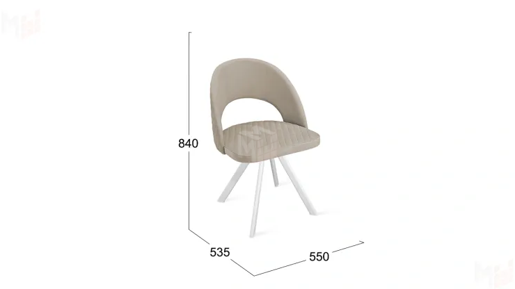 Стул Гэтсби К2 Белый матовый, Велюр Confetti Smoke