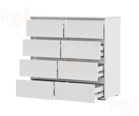 Комод Хелен КМ 04 8 ящиков белый