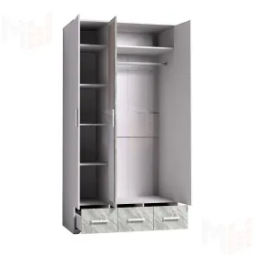 Шкаф для одежды и белья Айрис 444 Белый/Статуарио