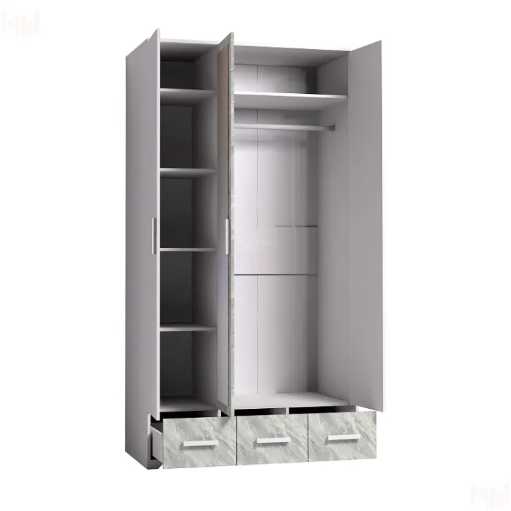 Шкаф для одежды и белья Айрис 444 Белый/Статуарио