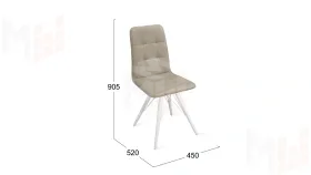 Стул Аспен К3 Белый матовый, Велюр Confetti Smoke