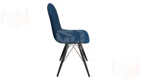 Стул Шерри К3 Черный муар, Велюр Confetti Blue