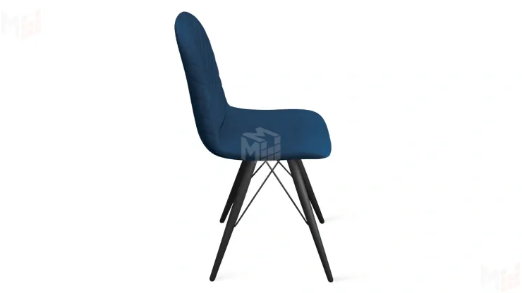 Стул Шерри К3 Черный муар, Велюр Confetti Blue