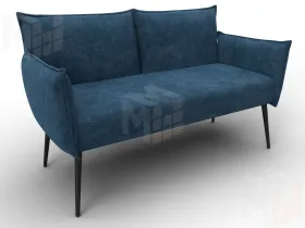 Диван прямой Лига-083 ( велюр BRUT 11 синий )