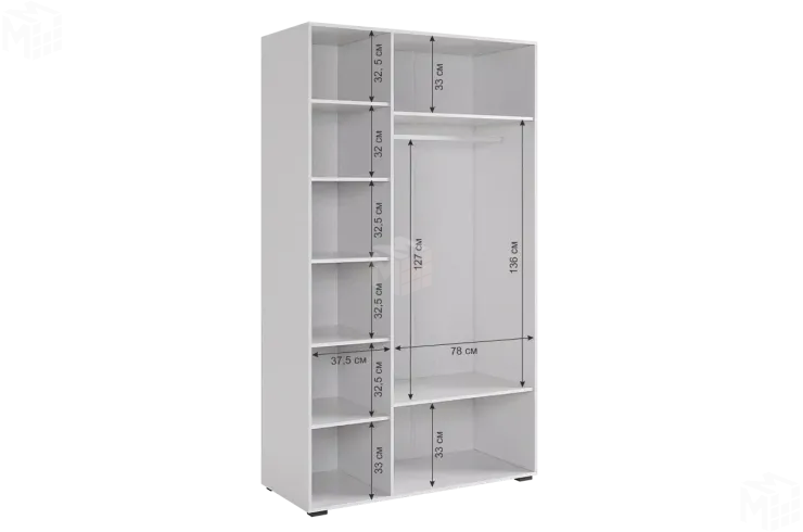 Шкаф трехдверный Ева  105.02 с зеркалом