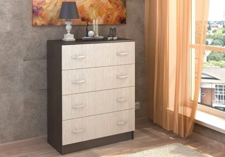 Комод 4 ящика Басса КМ 554 М венге - дуб белфорт