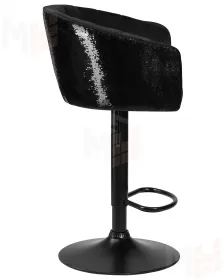 Стул барный DOBRIN DARCY BLACK SHINY (черный велюр с черно-золотыми пайетками)
