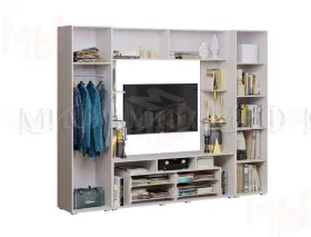 Гостиная Гармония МДФ Белый/Черный глянец