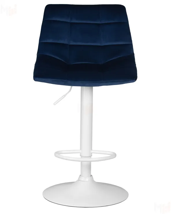 Стул барный DOBRIN TAILOR WHITE (синий велюр (MJ9-117))