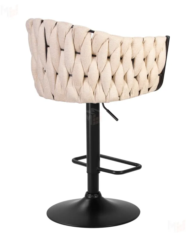 Стул барный DOBRIN LEON (бежевая ткань (LAR 275-1))
