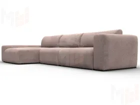 Диван угловой Лига-066 НПБ Лонг угол левый ( TOWER 05 бежевый )