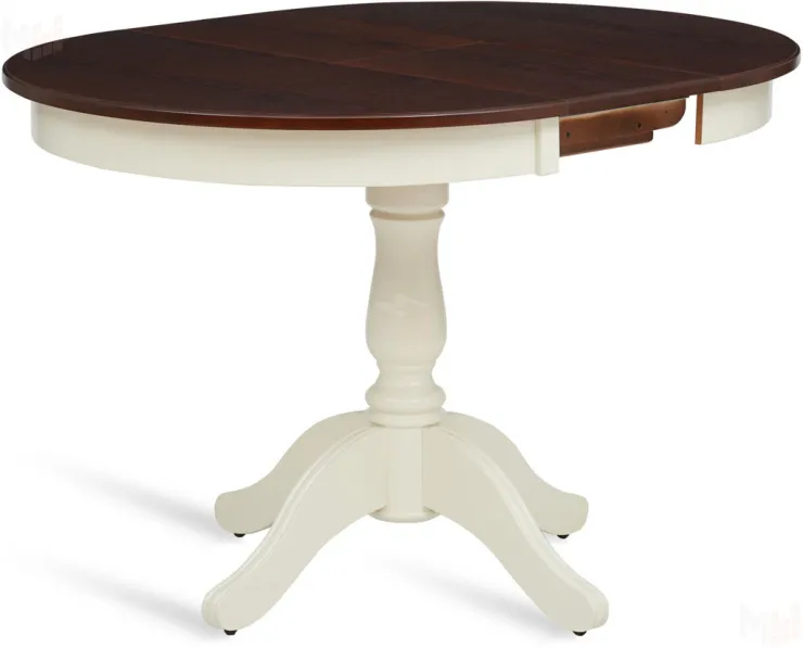 Стол деревянный раздвижной Вэлт D90 Античный орех/Cлоновая кость