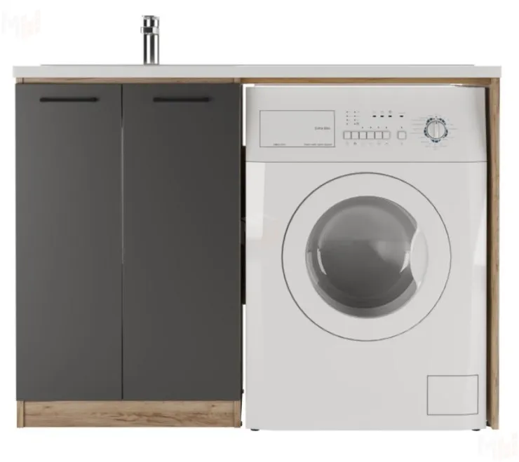 Тумба под умывальник "Космос 120" Craft с корзиной Домино