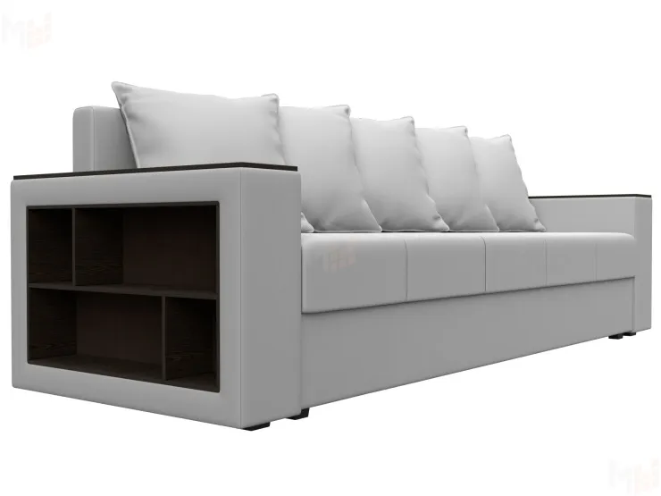 Диван прямой Дубай Лайт полки слева ( Белый )