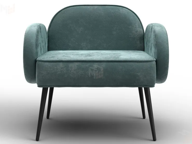 Кресло Лига-086 ( велюр NUVOLA 73 серо-бирюзовый )