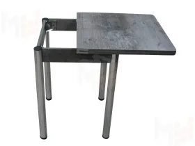 Стол Ломберный поворотно-раскладной 780*580 (штейн темный), ножки хром