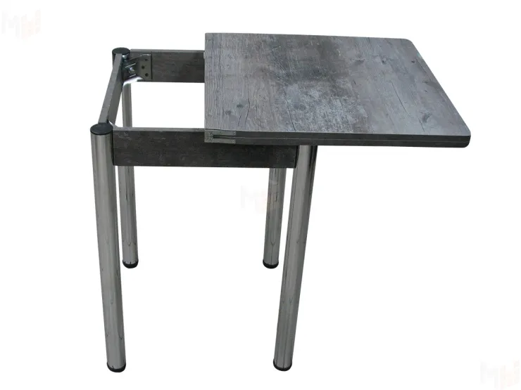 Стол Ломберный поворотно-раскладной 780*580 (штейн темный), ножки хром