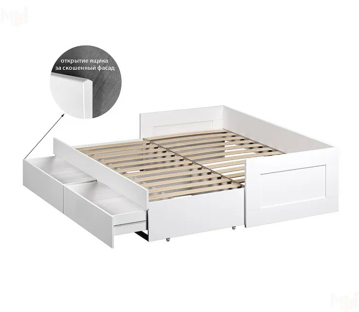 Кровать-кушетка раздвижная Сириус NEW 90*200 белая