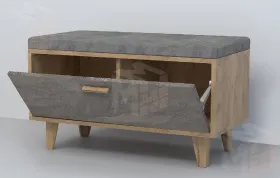 Обувница Об-1 Эго на ножках  Дуб Крафт/Камень Темный