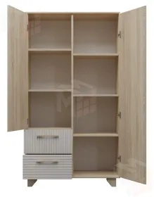 Стеллаж Копенгаген без стекла (дуб сонома/белый матовый)