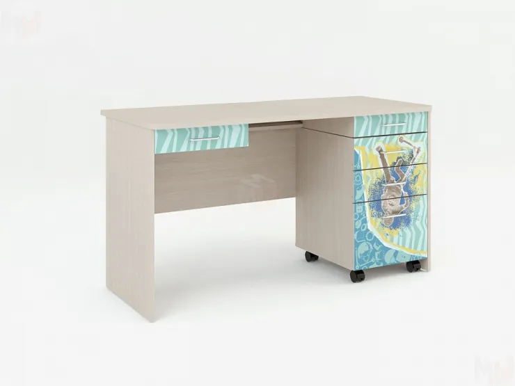 Письменный стол с тумбой ЮНА 407 + 408