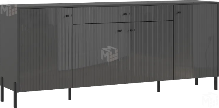 Комод Оливия (графит глянец) ножки металл