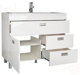 Тумба под умывальник "Elen 100" Cube с тремя ящиками В3 Домино