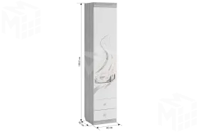 Шкаф комбинированный (с ящ. 1-створчатый) Форсаж дуб крафт золотой/белый