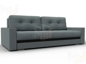 Диван прямой с декором Лига-096 НПБ ( Амур 07 серый;черный )