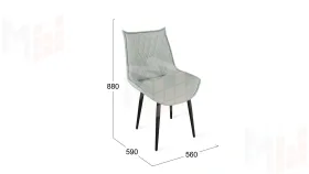 Стул Фэнди К1С  Черный муар, Велюр Confetti Silver